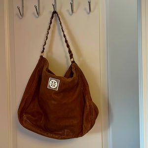 Tory Burch tan leather shoulder handbag